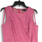Womens Pink Sleeveless Crew Neck Back Zip Regular Fit Shift Dress Size 10 image number 3