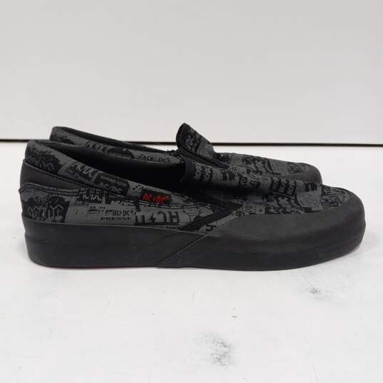 DC AC/DC Men's Black Slip-On Sneakers SIze 6 image number 1