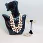 VNTG Icy Rhinestone & Faux Pearl Clip-On Earrings Necklaces & Brooch 129.4g image number 1