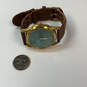 Designer Fossil PC-7371 Gold-Tone Leather Strap Round Analog Wristwatch image number 2