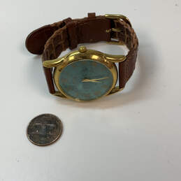 Designer Fossil PC-7371 Gold-Tone Leather Strap Round Analog Wristwatch alternative image