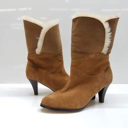 UGG Harbour High Brown Suede Heel  Women's Boots Size 7