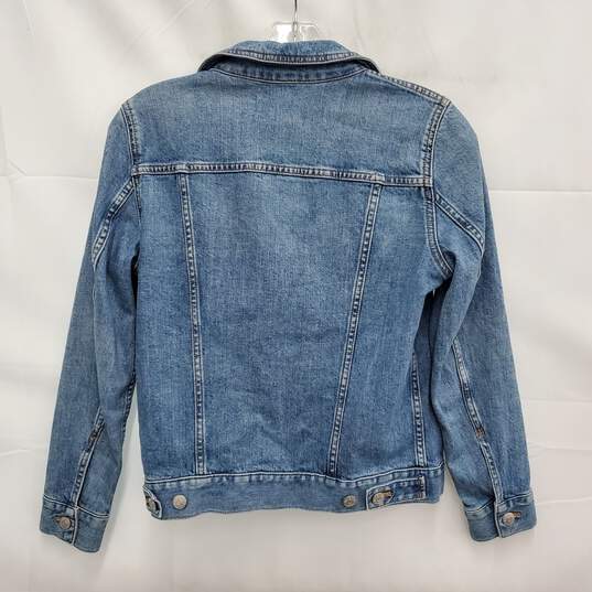 Madewell Classic WM's Blue Cotton Washed Denim Trucker Jacket Size S image number 4