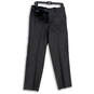 Mens Black Pockets Flat Front Straight Leg Dress Pants Size 33 image number 1