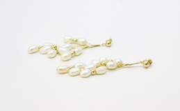 Romantic 14K Yellow Gold Pearl Drop Earrings 5.2g alternative image