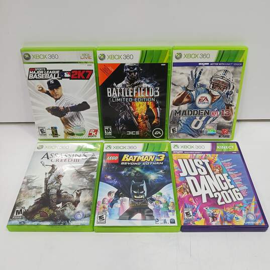 Lot of 6 Microsoft Xbox 360 Vide Games image number 1