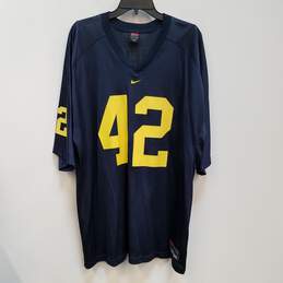 Mens Navy Blue Michigan Wolverines King #42 Football Jersey Size XXL