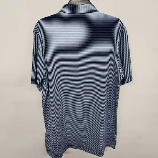 Peter Millar Summer Comfort Blue Striped Polo image number 2
