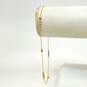 10K Two Tone Yellow & White Gold Beaded Anklet 1.7g image number 2