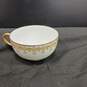 Bundle of 13 Saucers and 6 Cups that are White w/Gold Tone Trim image number 7