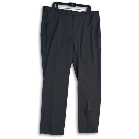NWT Perry Ellis Portfolio Mens Gray Flat Front Slash Pocket Dress Pants Sz 40X32 image number 1