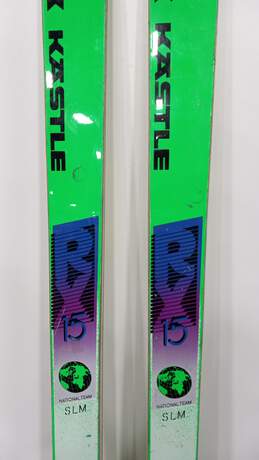 Kastle SLM 15 Skis Neon Green Digital System Racing Ski with 957 Salomon Bindings alternative image