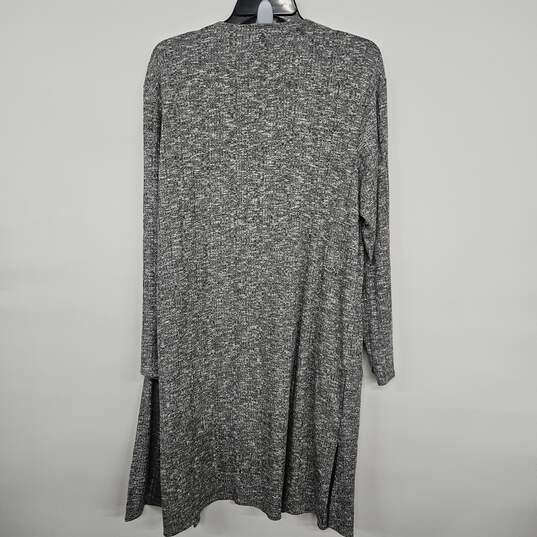 Gray Long Sleeve Open Front Cardigan With Pockets image number 2