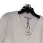 NWT Womens White Long Sleeve V-Neck Side Slit Pullover Blouse Top Size XL image number 3
