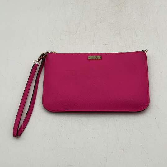 Kate Spade New York Womens Pink Inner Pocket Zipper Clutch Wristlet Wallet image number 1