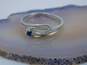 10K White Gold Diamond & Sapphire Loops Band Ring 1.6g image number 1