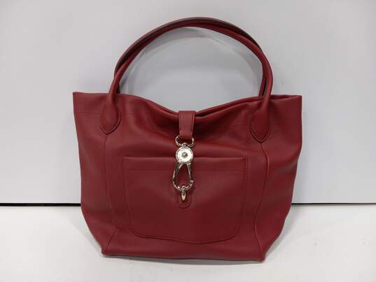 Women's Dooney & Bourke Red Pebble Leather Footed Purse image number 1
