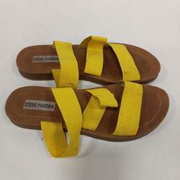 Womens Pascale Yellow Slip On Open Toe Flat Comfort Slide Sandals Size 8.5 M alternative image