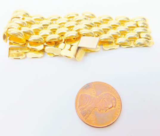 Elegant 14K Yellow Gold Chunky Fancy Link Chain Bracelet 15.0g image number 6