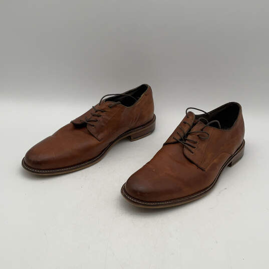 Mens Orlando 100967 Brown Leather Round Toe Lace Up Derby Dress Shoes Sz 11 image number 4