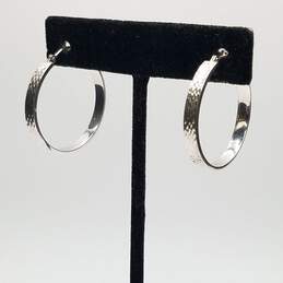 Israel Diamond Cut Hoop Earrings 2.4g alternative image