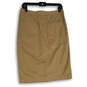 NWT Womens Tan Flat Front Back Slit Slash Pocket Straight & Pencil Skirt 4 image number 2