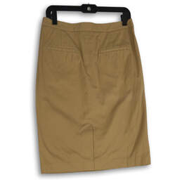 NWT Womens Tan Flat Front Back Slit Slash Pocket Straight & Pencil Skirt 4 alternative image
