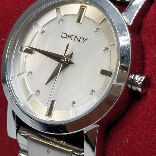 DKNY 27mm Case MOP Dial Stainless Steel Quartz Watch image number 3