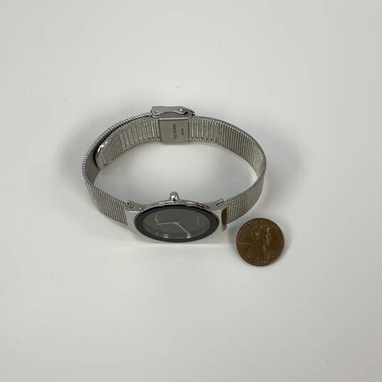 Designer Skagen Denmark Silver Tone Round Dial Adjustable Strap Wristwatch image number 3