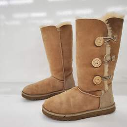 UGG Bailey Button Triplet Tan Women's Tall Boots Size 9