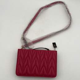 NWT Womens Pink Leather Detachable Strap Inner Pockets Quilted Crossbody Bag alternative image