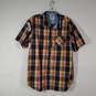 Mens Plaid Collared Short Sleeve Chest Pocket Button-Up Shirt Size X-Large image number 1