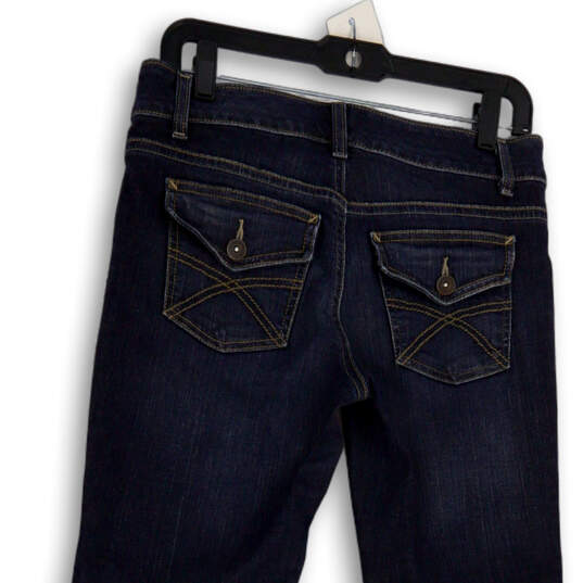 Womens Blue Denim Medium Wash Pockets Stretch Bootcut Leg Jeans Size 4R image number 4