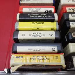 Lot of Assorted 8-Track Cassettes with Carrying Case alternative image