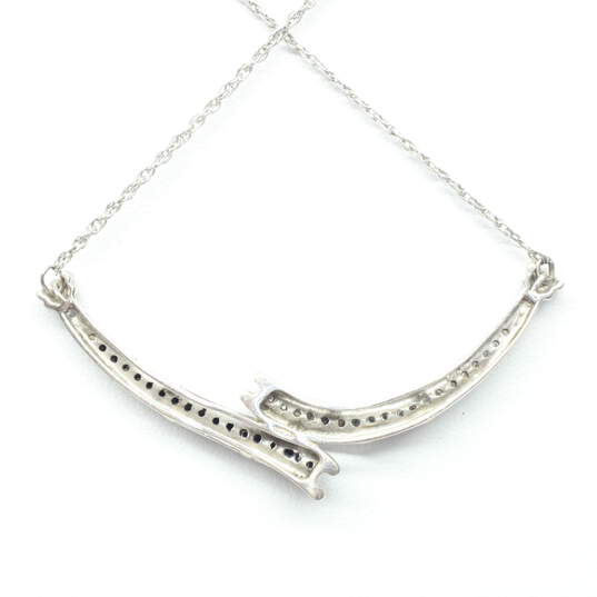 Sterling Silver White & Black Diamond Accent Pendant Necklace (18.5in) - 6.3g image number 3