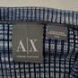 Armani Exchange WM's Rayon Polyester Blue Stripe V-Neck Sweater Size MM image number 3