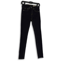 NWT Womens Blue Denim Dark Wash 5-Pocket Design Skinny Jeans Size 25