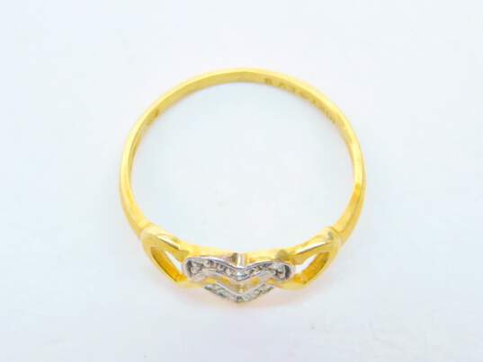 10k Yellow Gold Diamond Accent Open Heart Ring 1.3g image number 4