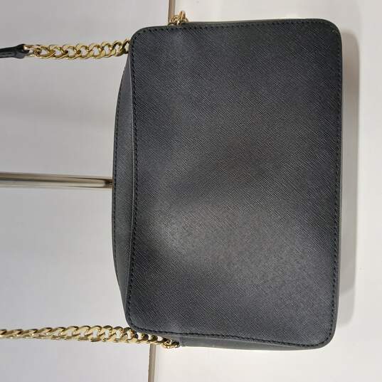 Women's Black Leather Chain Strap Shoulder Bag image number 3