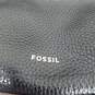 Fossil Black Leather Tote Purse image number 5
