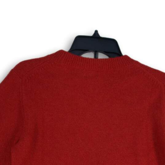 J. Crew Womens Red Knitted Crew Neck Long Sleeveless Pullover Sweater Size Small image number 4