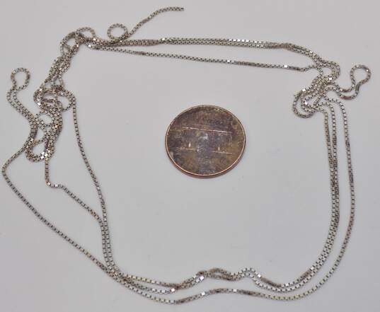 Fancy 14k White Gold Box Chain Necklace For Repair 4.3g image number 2