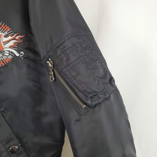 Harley Davidson Men's Black Bomber Jacket SZ M image number 5