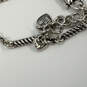 Designer Brighton Silver-Tone Bibi Heart Gem Scroll Chain Pendant Necklace image number 4