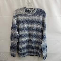 VRST Men's Navy Striped Cotton Relaxed Cozy Sweater Size Small