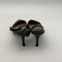 Womens Black Pointed Toe Slip-On Stiletto Heel Slingback Sandals Size 7M image number 5