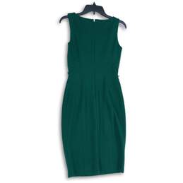 NWT White House Black Market Womens Green V-Neck Back Zip Sheath Dress Size 0 alternative image