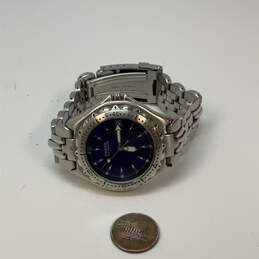 Designer Fossil Blue Silver-Tone Stainless Steel Round Analog Wristwatch alternative image