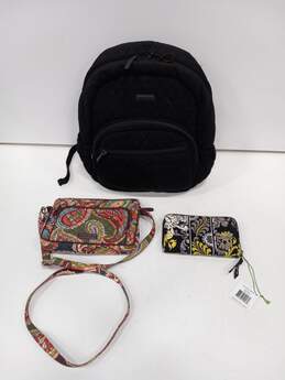 Bundle of Vera Bradley 1 Backpack 1 Purse 1 Wallet