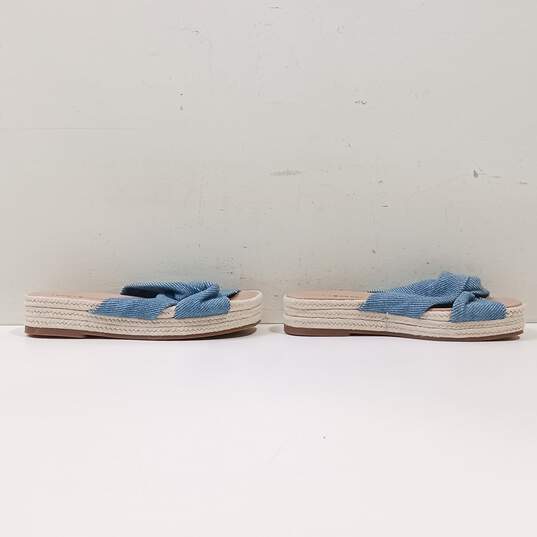 Lucky Brand Women's Grenly Blue Textile Open Toe Slip On Platform Sandals Size 8M image number 2